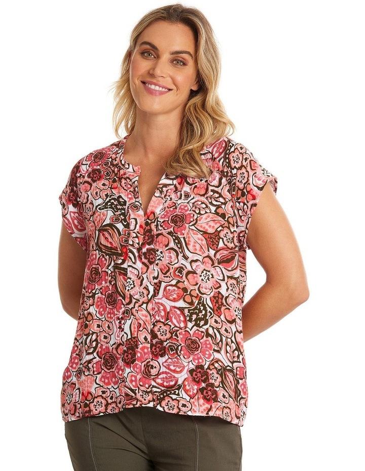 Marco Polo Short Sleeves Top in Floral Tapestry Pink 14