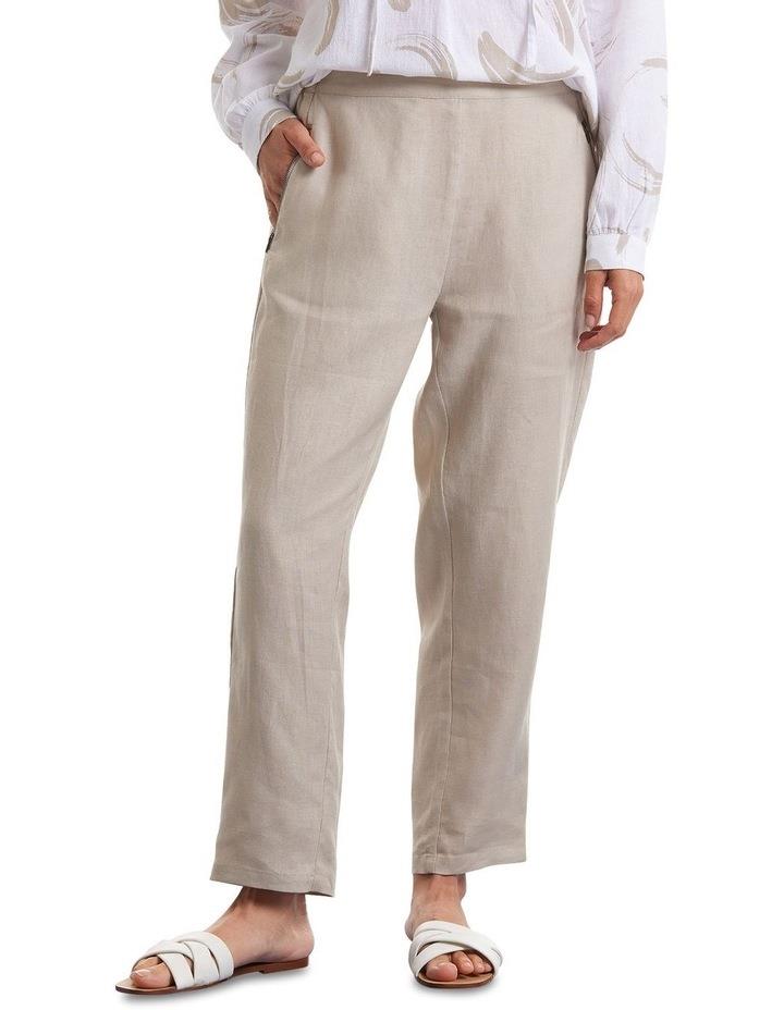 Marco Polo 3/4 Linen Pant in Stone 12