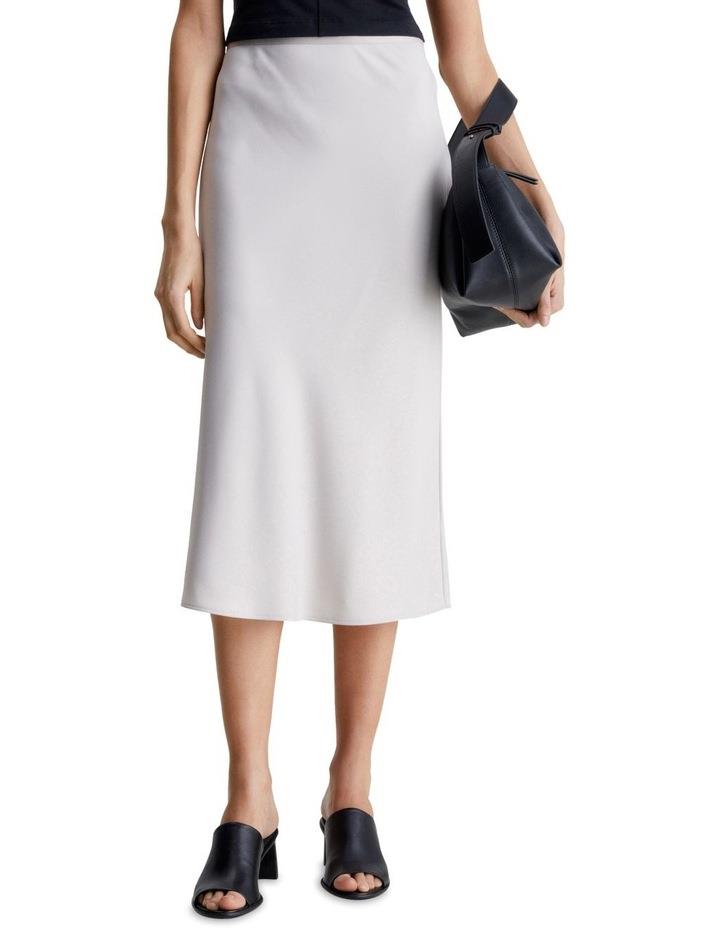 Calvin Klein Recycled Bias Cut Midi Skirt in Silver Gray Grey 38
