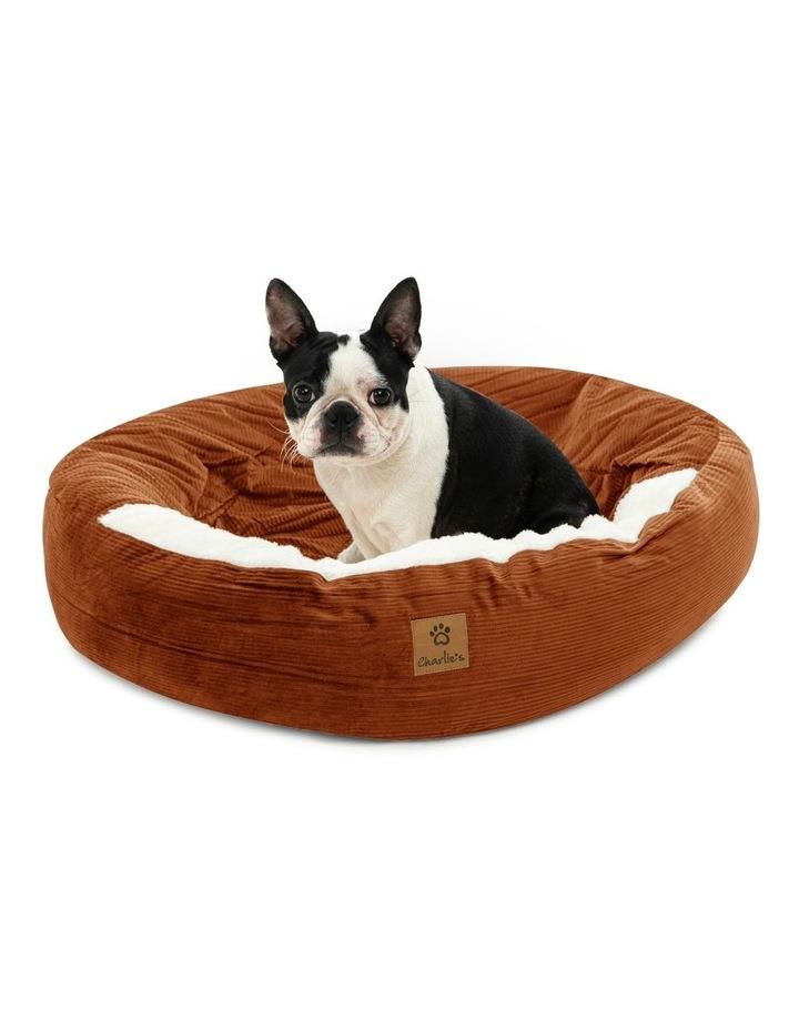 Charlies Snookie Hooded Corduroy Calming Dog Bed in Terracotta Orange L