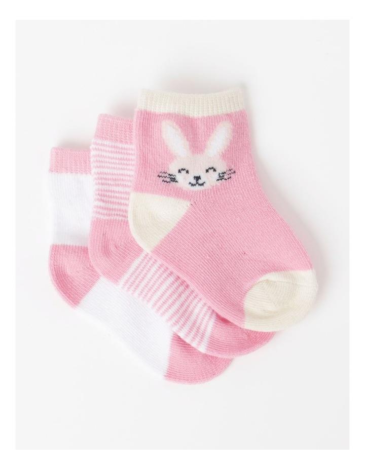 Sprout 3 Pack Bunny Intarsia Socks in Assorted 3-9
