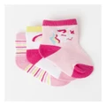 Sprout 3 Pack Unicorn Intarsia Socks in Assorted 3-9