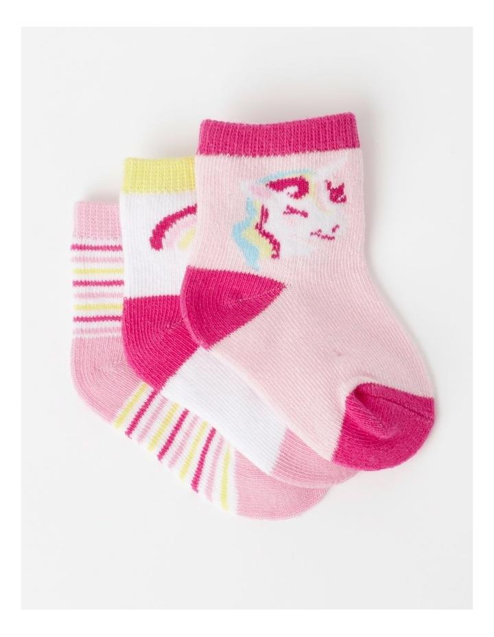 Sprout 3 Pack Unicorn Intarsia Socks in Assorted 9-12