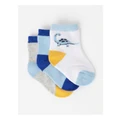 Sprout 3 Pack Dino Intarsia Socks in Assorted 3-9