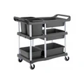 SOGA 3-Tier Commercial Soiled Food Trolley in Black