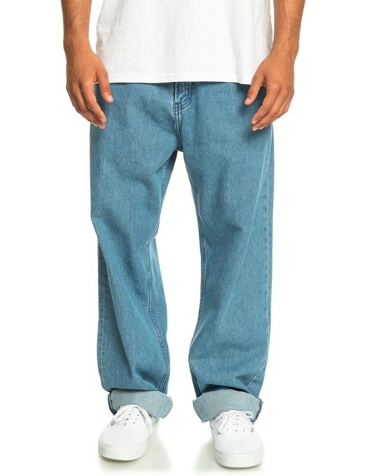 Quiksilver Nineties Baggy Wash Jeans in Ashley Blue 30