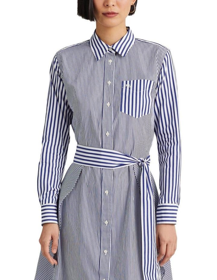 Lauren Ralph Lauren Striped Cotton Broadcloth Shirtdress in Blue US 8 / AU 12