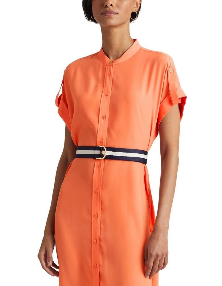 Lauren Ralph Lauren Belted Crepe Shirt Dress in Orange US 6 / AU 10