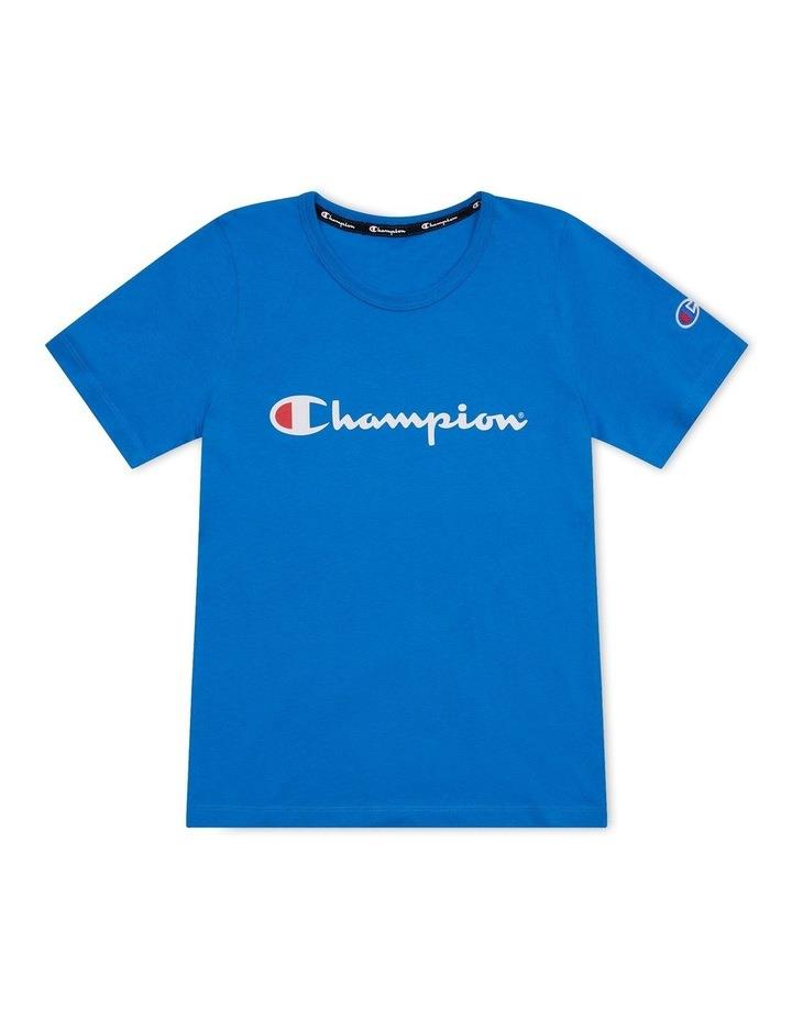 Champion Script Short Sleeve Tee in Gale Force Blue 16