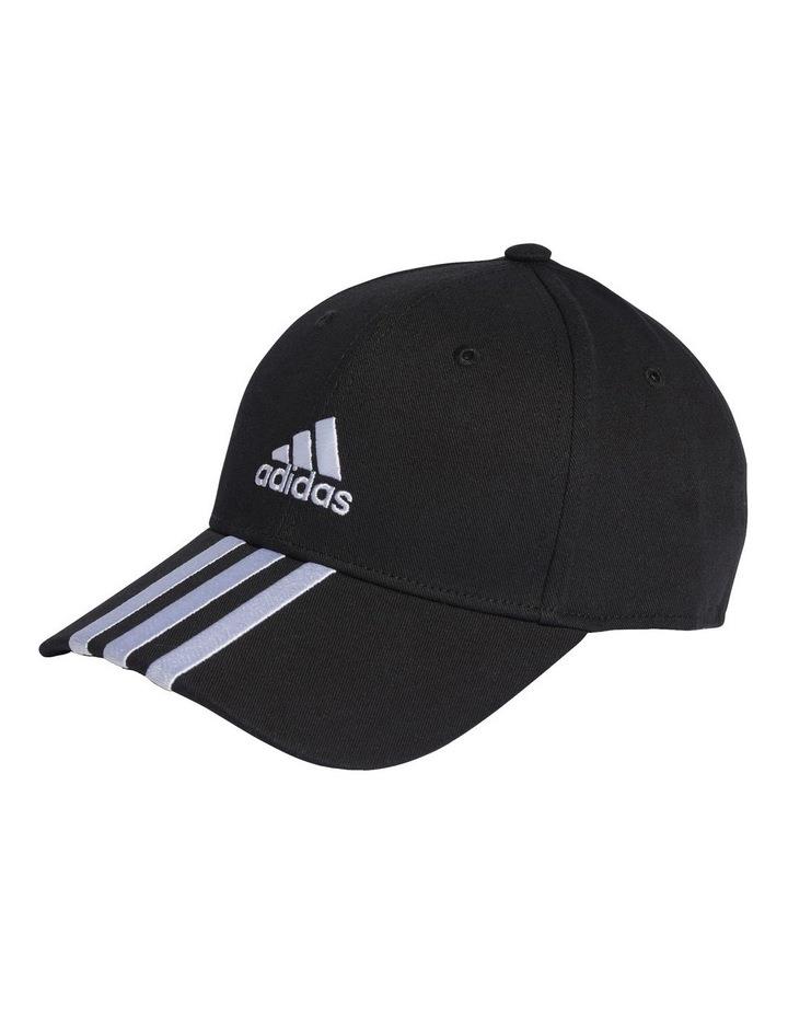 Adidas 3-Stripes Cotton Twill Baseball Cap in Black/White Black One Size