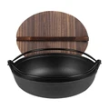 SOGA Hot Pot with Wooden Lid 25cm in Black