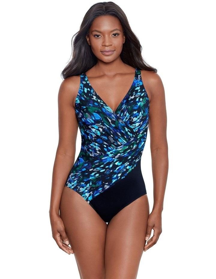 Miraclesuit Swim Sophisticat Oceanus One Piece V Neck Shaping Swimsuit in Multi Two Tone 10