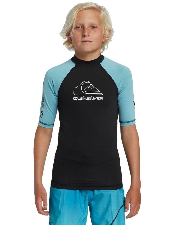 Quiksilver On Tours Youth Rashguard in Reef Waters Blue 10