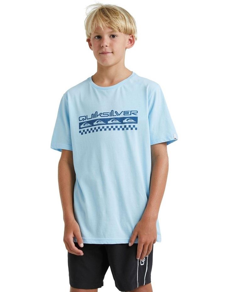 Quiksilver Omni Check Turn Youth Tee in Clear Sky Lt Blue 14