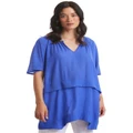 Marco Polo Short Sleeve Breezy Tunic in Jewel Blue 10