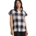 Marco Polo Short Sleeve Top in Black Check Black 16