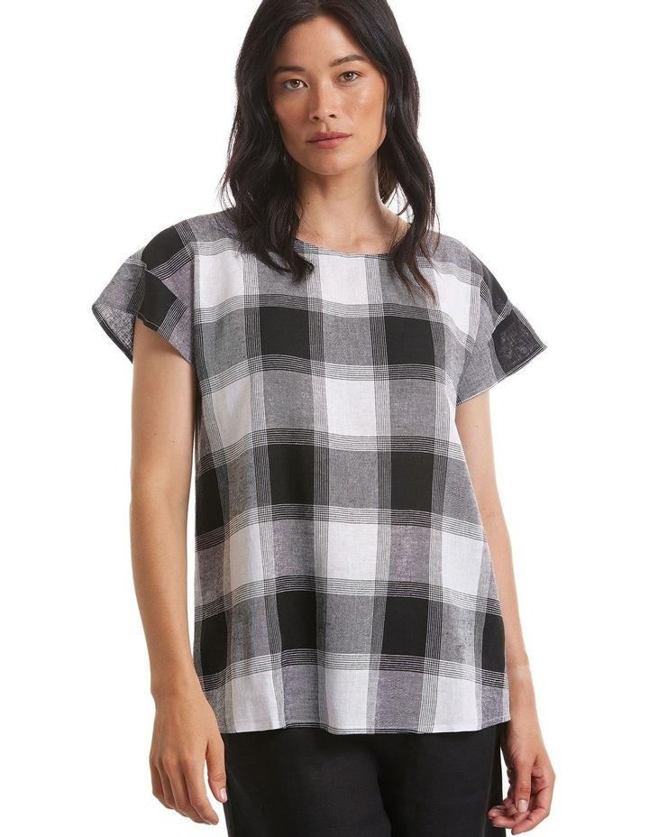 Marco Polo Short Sleeve Top in Black Check Black 18