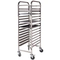 SOGA Gastronorm Stainless Steel Bakery Trolley 15 Tier in Silver