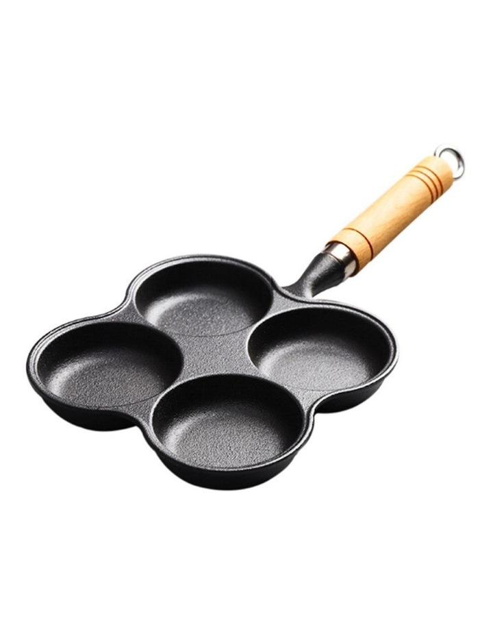 SOGA 4 Mold Multi-Portion Cast Iron Fry Pan in Black