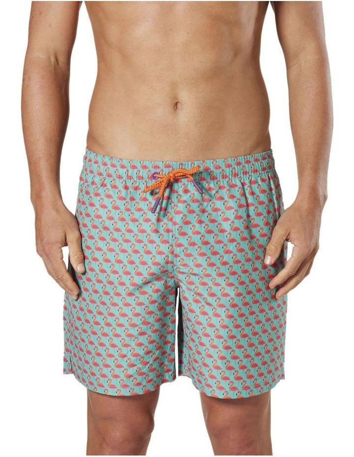 Mitch Dowd Simple Flamingo Repreve Swimshort in Mint XL
