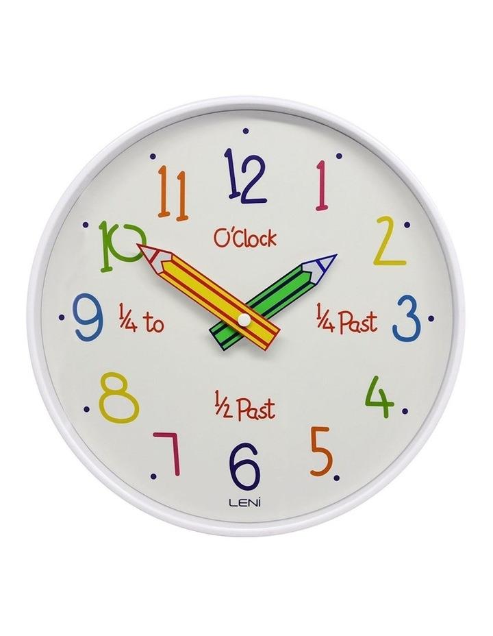 LENI Pencil Dial Hanging Home Wall Clock 25cm in Multi Assorted