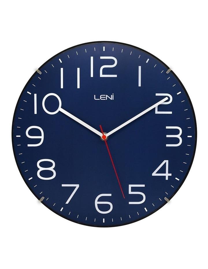 LENI Classic Analogue Round Hanging Wall Clock 30cm in Navy