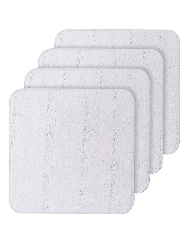 Ladelle Veneer Coaster 4 Pack in White Wash White