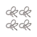 Ladelle Bow Napkin Ring 4 Pack in Silver