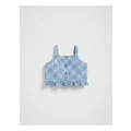 Seed Heritage Daisy Check Cami Top in Clean Blue Wash Denim 2