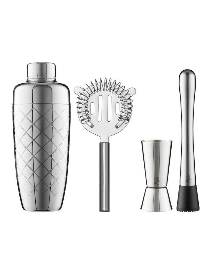 Maxwell & Williams Cocktail & Co Lafayette Cocktail Set 4 Piece Gift Boxed in Silver Steel