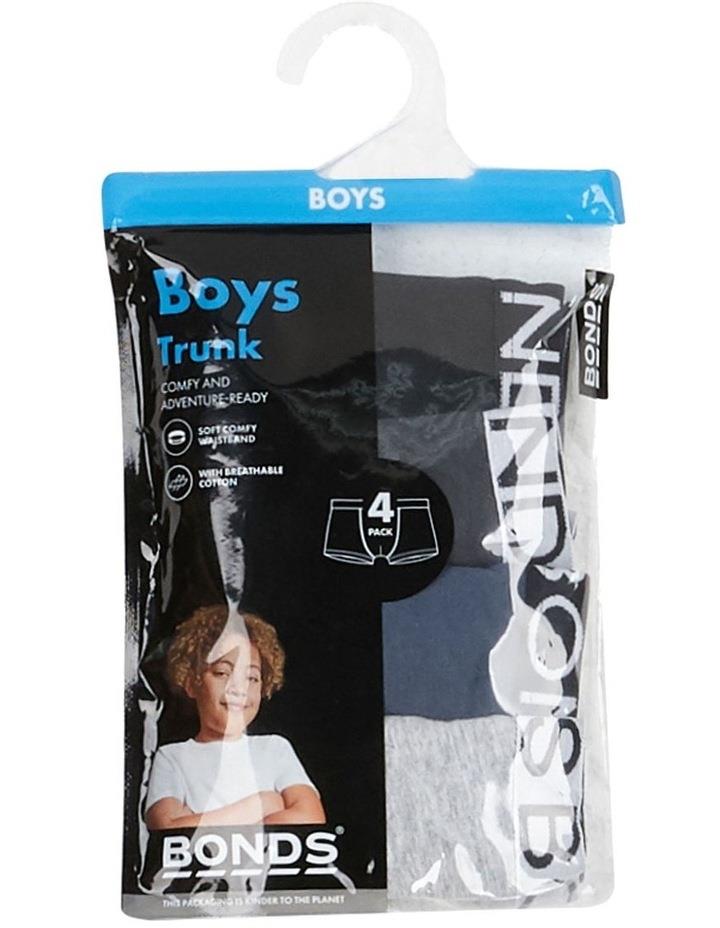 Bonds Kids Cotton Trunk 4 Pack in Black/Greyscale Assorted 3