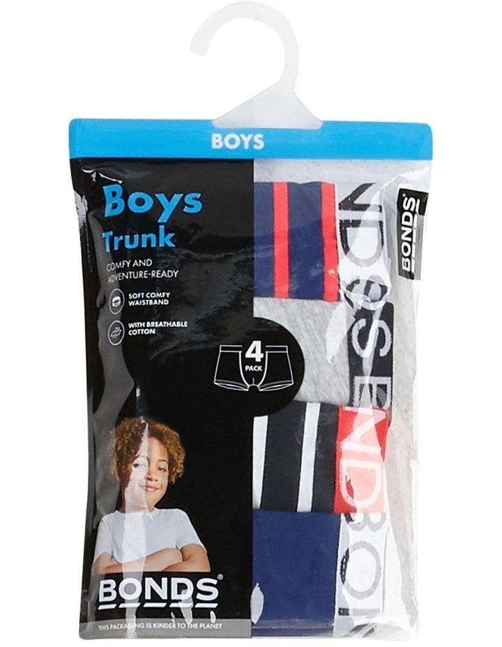 Bonds Kids Cotton Trunk 4 Pack in Blue/Red Assorted 3-4