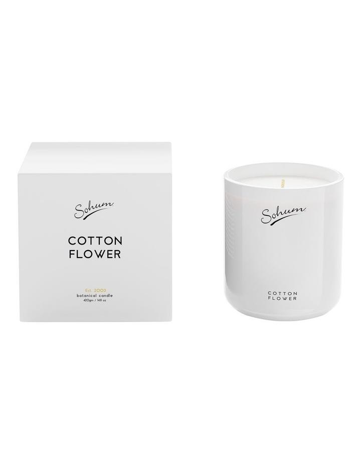Sohum Cotton Flower Eco Wax Candle 420g White