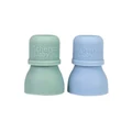 Cherub Baby Silicone Food Pouch Soft Spouts 2 Pack in Cerulean/Sage Assorted