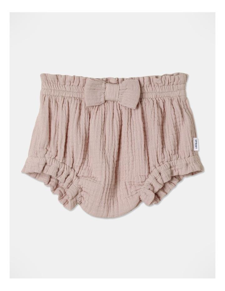 Sprout Bow Front Double Cloth Shorts in Old Rose 2