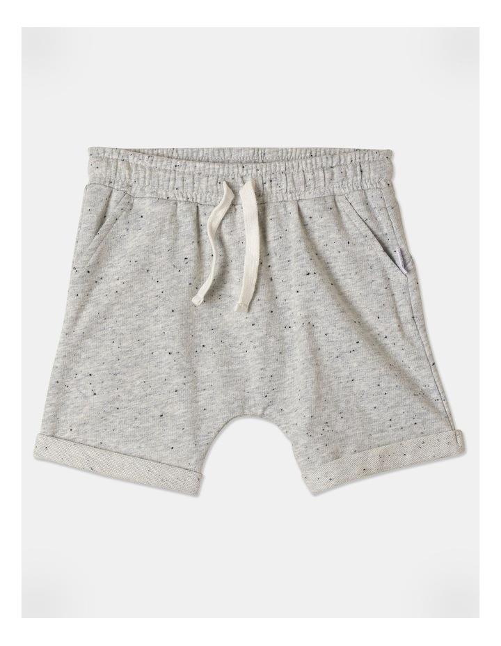 Sprout French Terry Novelty Bear Short in Grey Marle 1