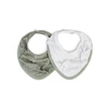 The Little Linen Company Muslin Bib 2 Pack in Bayleaf Green One Size