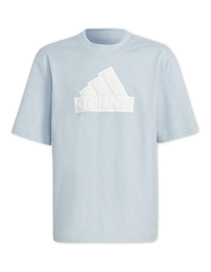 Adidas Future Icons Logo Pique T-shirt in Wonder Blue/White Blue 11-12