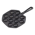SOGA Cast Iron Takoyaki Fry Pan 18cm in Black