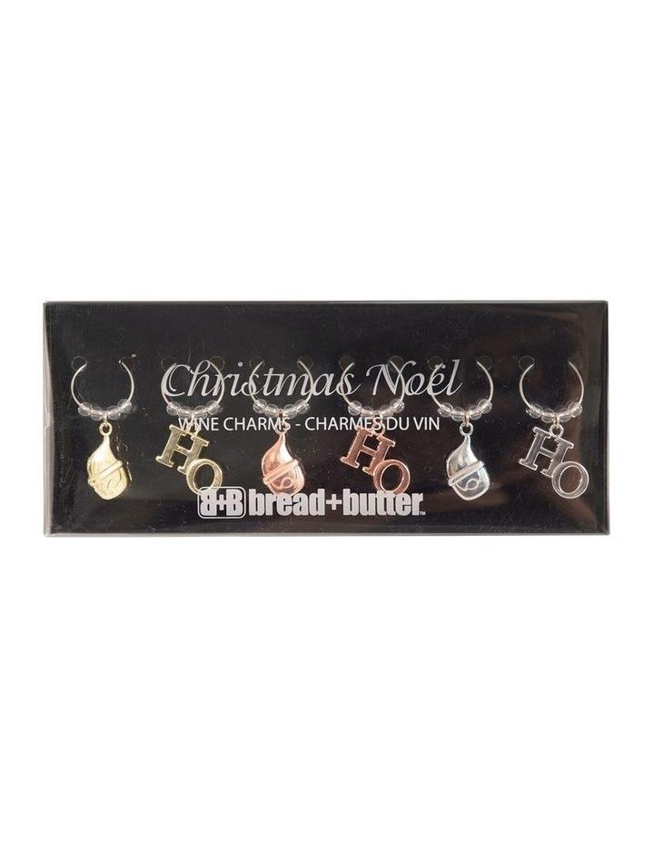Bread and Butter 3 Santa and 3 HO Wine Charms 6 Pack Assorted