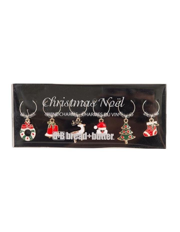 Bread and Butter Various Christmas Mix Wine Glass Charms 6 Pack Red