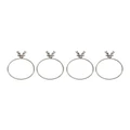 Bread and Butter Napkin Rings Stag Head 4 Pack in Silver