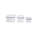 Lock & Lock Classic Rectangular Food Storage Container Set with Lids 3 Pack Clear