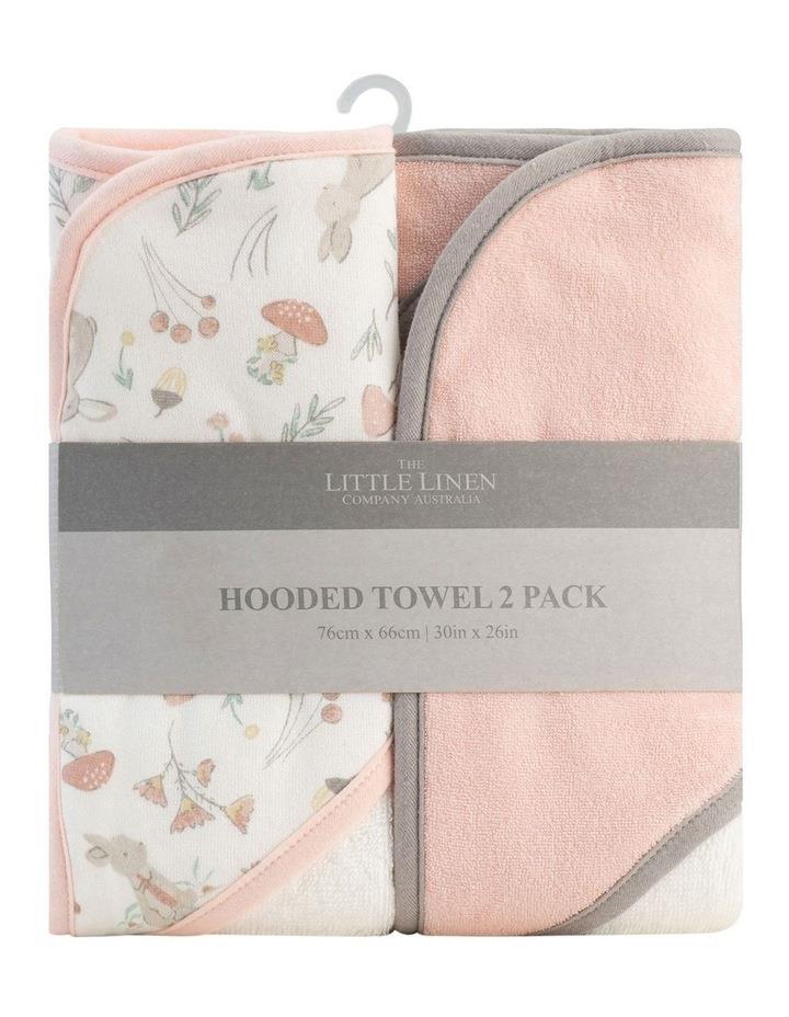 The Little Linen Company Harvest Bunny Hooded Towels 2 Pack in Dusty Pink Lt Pink One Size