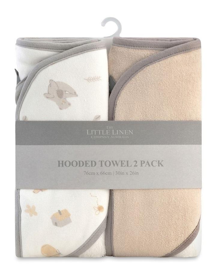 The Little Linen Company Nectar Bear Hooded Towels 2 Pack in Sand One Size