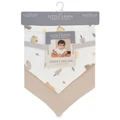 The Little Linen Company Nectar Bear Jersey Bib 2 Pack in Sand One Size