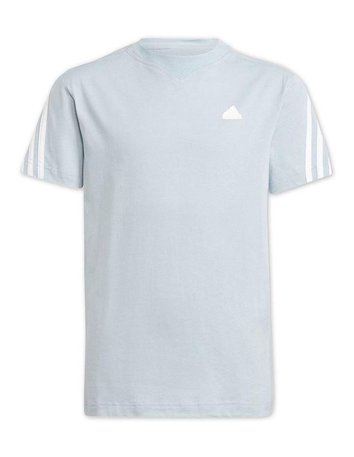 Adidas Future Icons 3-Stripes T-shirt in Wonder Blue/White Blue 11-12