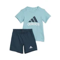 Adidas Essentials Organic Cotton Tee And Shorts Set in Blue 9-12 Months