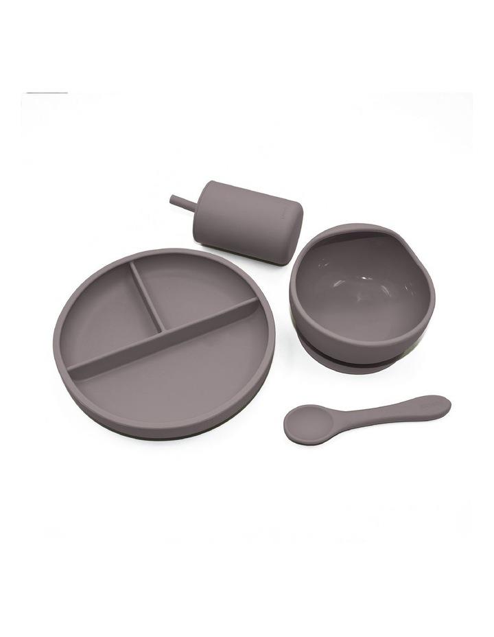 PLAYETTE Silicone 4 piece Feeding Set in Grey