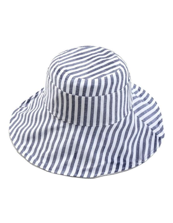 Gregory Ladner Stripe Canvas Summer Hat in Blue One Size
